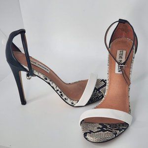Steve Madden Stecy Snakeskin Ankle Strap Heels